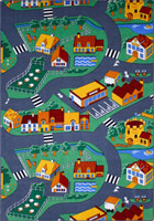 Traffic Little Village Street Map Kids Rugs