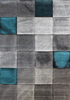 Love Modern Square Pattern Rugs 22064 Blue Sapphire