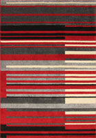 Nevada Modern Striped Rugs 8914 Red Black