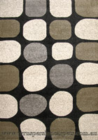 New York Modern Rug 7009 Black Sage Green Grey Cream