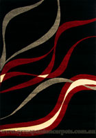 Roma Modern Wavy Rug 2569-1 Black