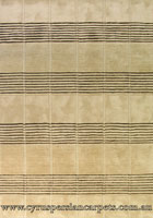 Soft Wool Modern Stripe Rug Ayub 8056 Beige