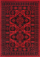 Ellie Contemporary Afghan Pattern Rugs 2430A Red Red