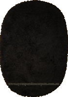 Oval Plain Shaggy Rug Black