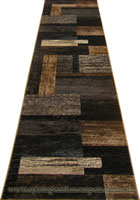 Alpi Geometric Hallway Runner Rug 9610A Black