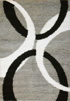 Moda Modern Abstract Shaggy Rug S171A Grey