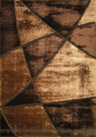 Monte Carlo Abstract Shaggy Rug N3617 Brown