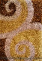 Rio Modern Abstract Shaggy Rug RCIRCL BRN