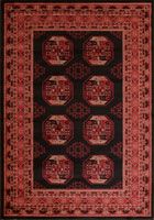 Minnesota Traditional Geometric Rug 3355A Black Red