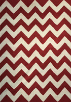 Delhi Chevron Striped Wool Reversible Rugs Chevron Red